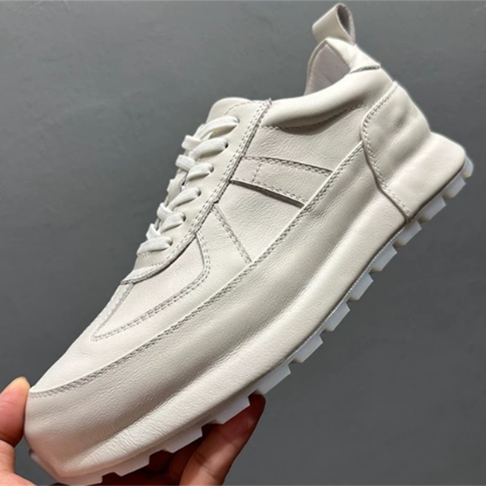 Men's leather sports shoes - fashionable low-top casual sneakers - comfortable men's shoes