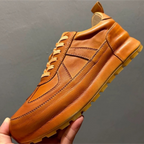 Men's leather sports shoes - fashionable low-top casual sneakers - comfortable men's shoes