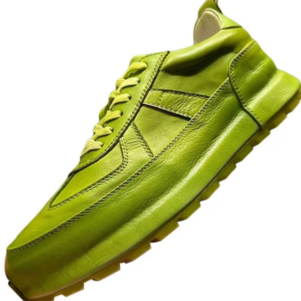Men's leather sports shoes - fashionable low-top casual sneakers - comfortable men's shoes