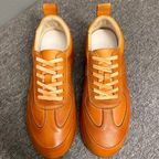 Men's leather sports shoes - fashionable low-top casual sneakers - comfortable men's shoes