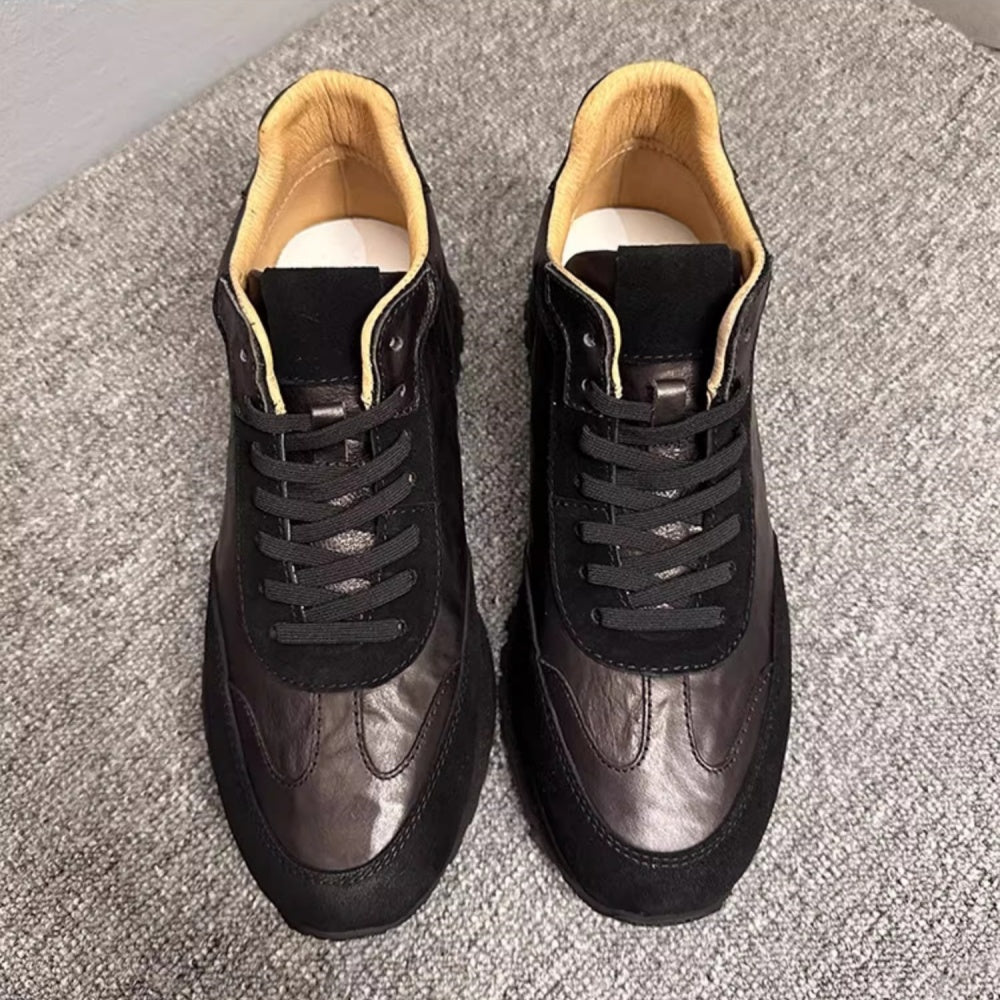 High-top sports shoes with a platform design, featuring a casual, fashionable and retro style.