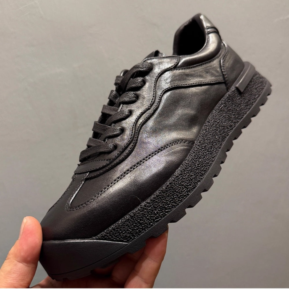 Men's leather shoes - Durable sports shoes - Men's fashionable low-top casual shoes - Height-boosting shoes