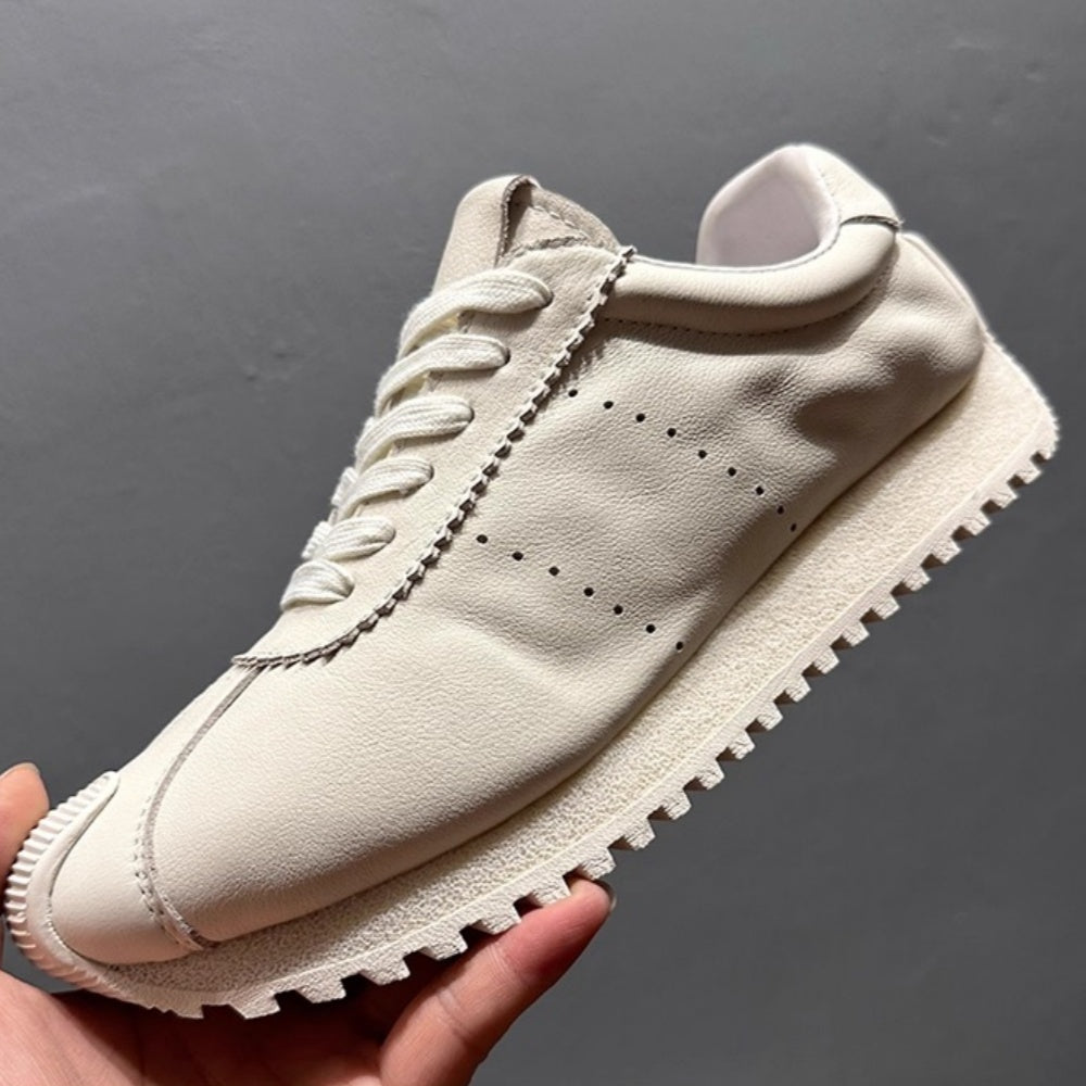 Men's casual sports shoes, thick-soled walking shoes, fashionable genuine leather sports shoes