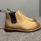 High-end Chelsea boots - distressed genuine leather short boots made of smooth cowhide for men