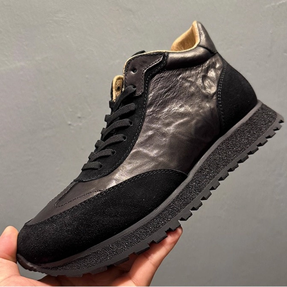 High-top sports shoes with a platform design, featuring a casual, fashionable and retro style.