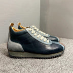 Handmade cowhide high-top shoes - Comfortable retro sports shoes - Fashionable casual sports shoes