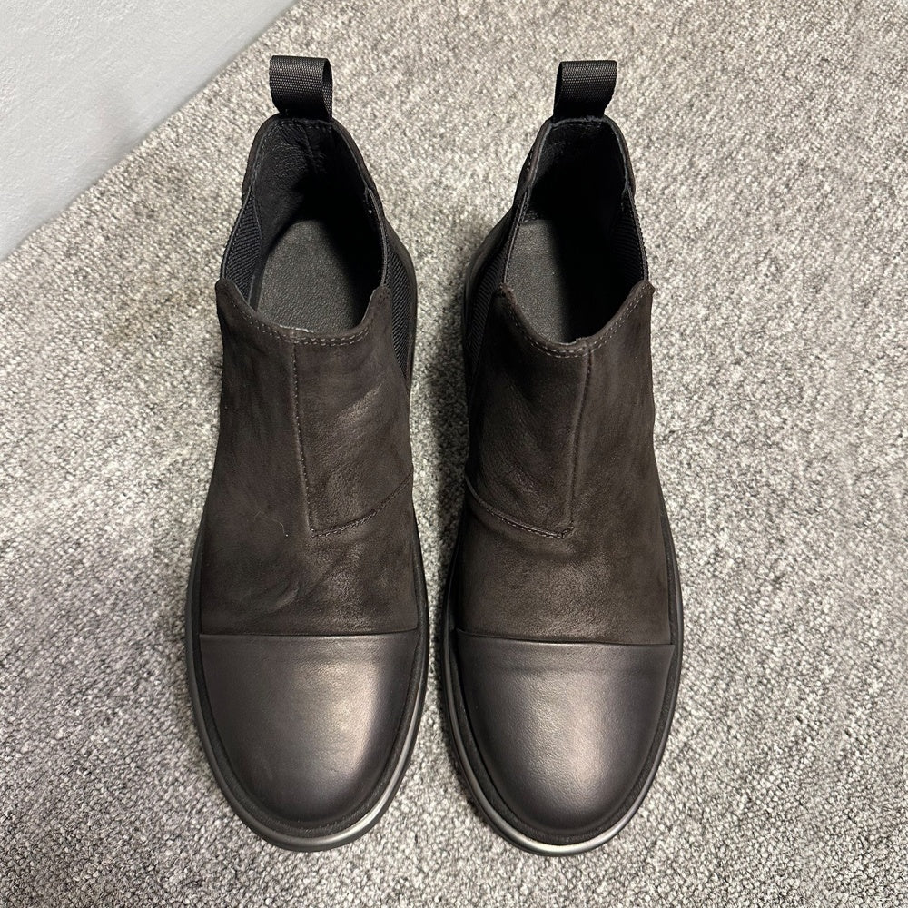 Men's Chelsea boots - genuine leather material - retro matte cowhide - men's short boots - shoes
