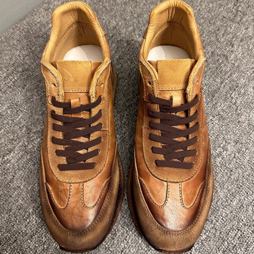 High-top sports shoes with a platform design, featuring a casual, fashionable and retro style.