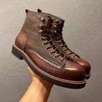 Leather Vintage Style Men's Boots - High-Quality Ankle Leather Boots - Luxurious Handmade Leather Boots