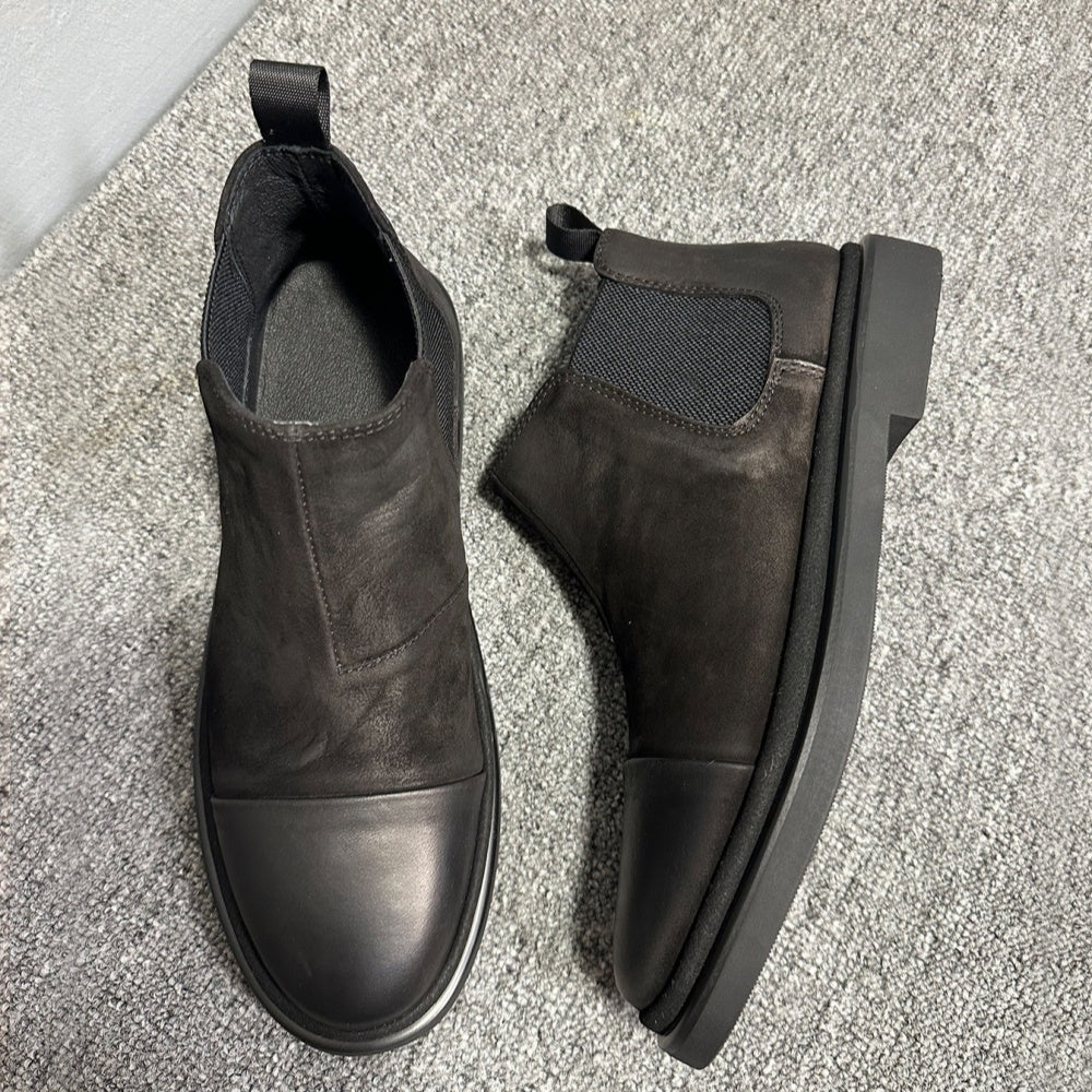 Men's Chelsea boots - genuine leather material - retro matte cowhide - men's short boots - shoes