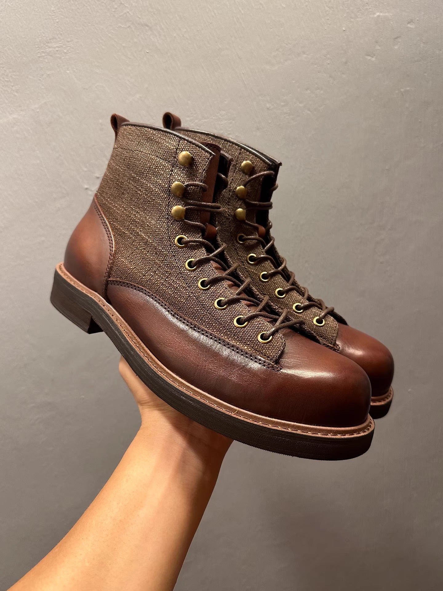 Leather Vintage Style Men's Boots - High-Quality Ankle Leather Boots - Luxurious Handmade Leather Boots