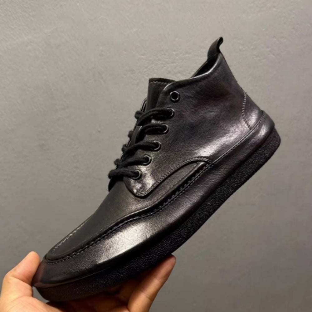 Mapi high-top men's leather shoes, with soft soles and comfortable uppers, suitable for casual occasions.