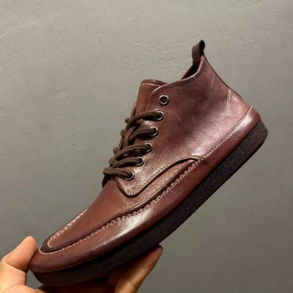 Mapi high-top men's leather shoes, with soft soles and comfortable uppers, suitable for casual occasions.