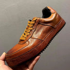 Men's retro leather casual shoes, lightweight and breathable outdoor sports casual shoes.