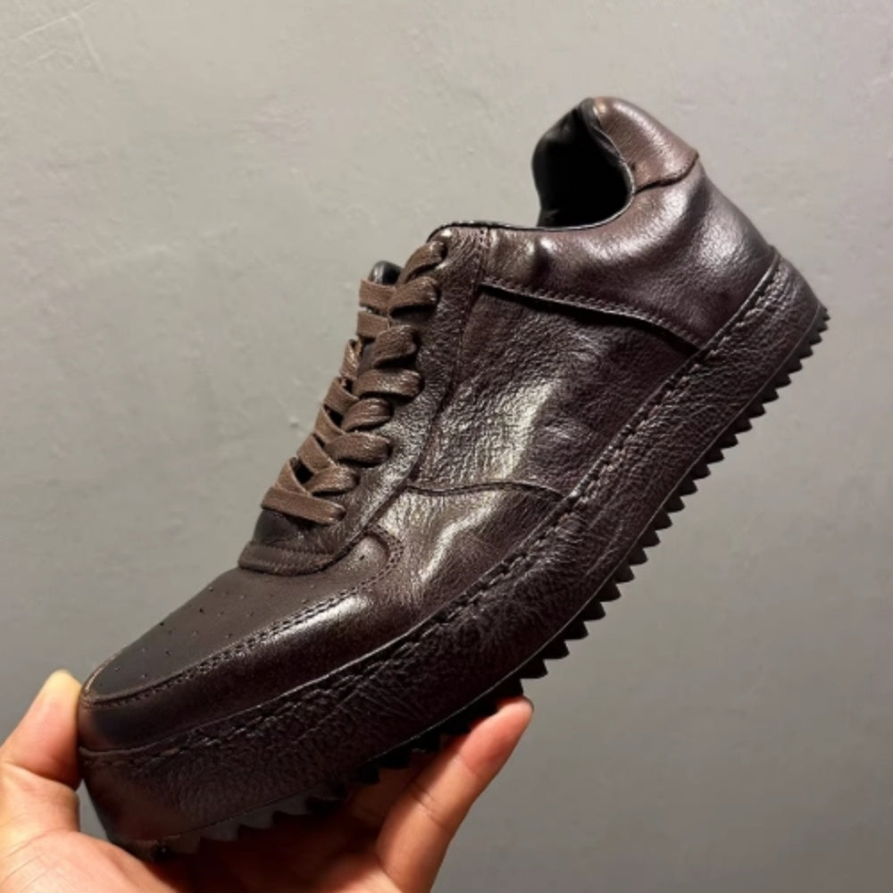 Men's retro leather casual shoes, lightweight and breathable outdoor sports casual shoes.