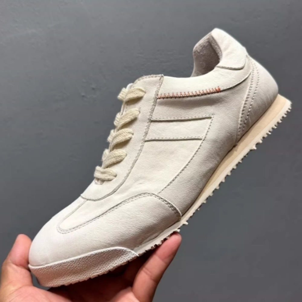 Bumika Casual Men's Shoes - Retro Style, Handmade, Leather Upper, Flat Sole, Lightweight