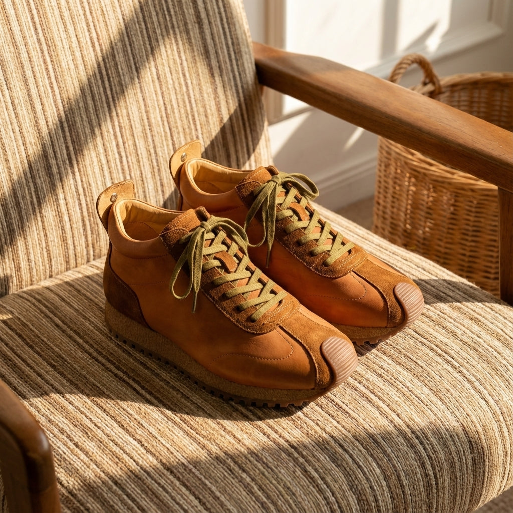 QHCCID Fashion Men's High Top lightweight comfortable cowhide casual trendy men's shoes