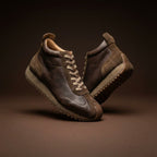 Handmade cowhide high-top shoes - Comfortable retro sports shoes - Fashionable casual sports shoes