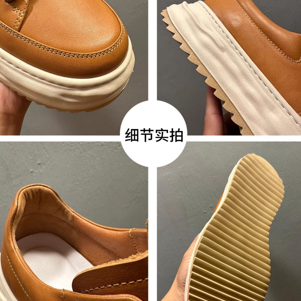 Men's handmade leather shoes, classic casual walking shoes, outdoor sports shoes, casual sports shoes