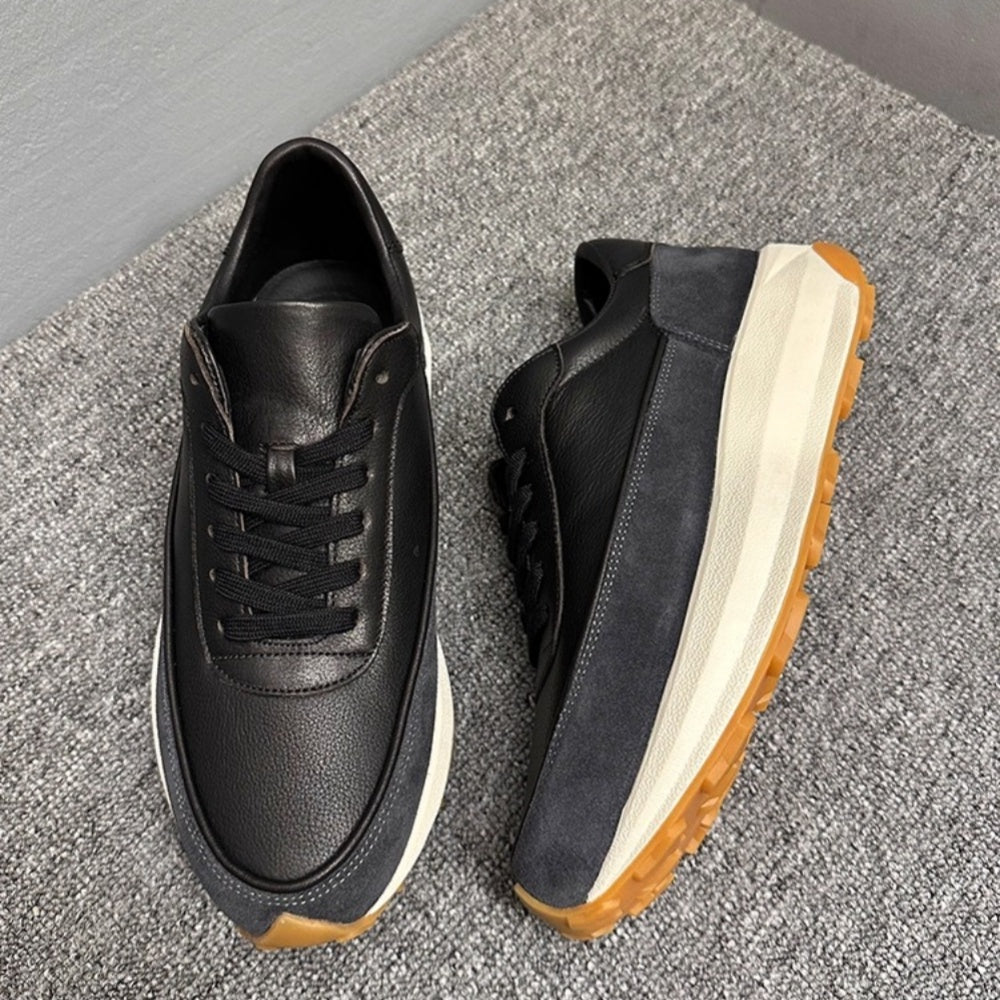 Handmade cowhide retro work boots - Thick-soled fashionable men's casual shoes - Hiking sports shoes