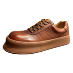 Men's leather retro casual shoes - Thick-soled high-heeled shoes - Multi-purpose sneakers