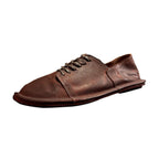 Men's handcrafted casual leather shoes - Soft leather, adjustable laces to ensure breathability