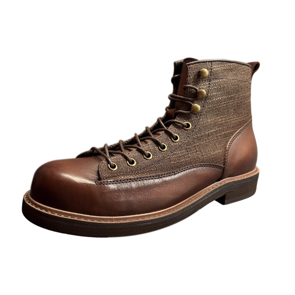 Leather Vintage Style Men's Boots - High-Quality Ankle Leather Boots - Luxurious Handmade Leather Boots