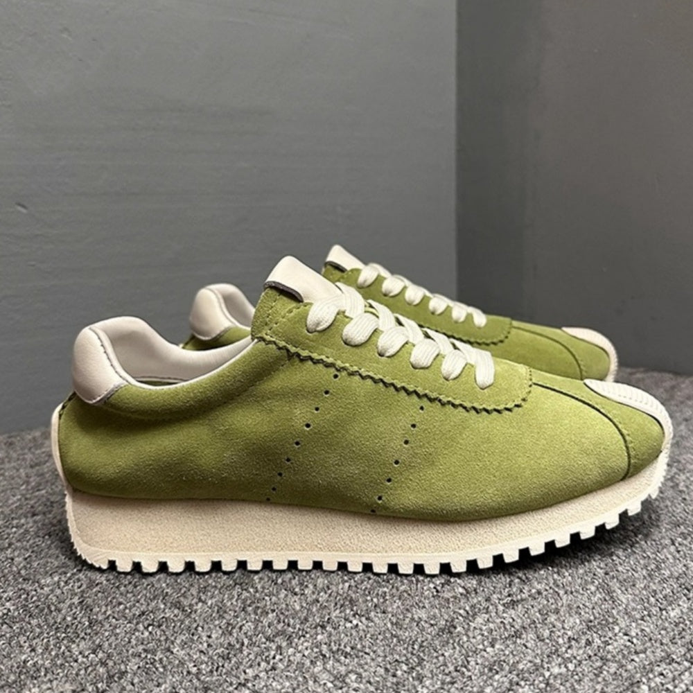 Men's casual sports shoes, thick-soled walking shoes, fashionable genuine leather sports shoes