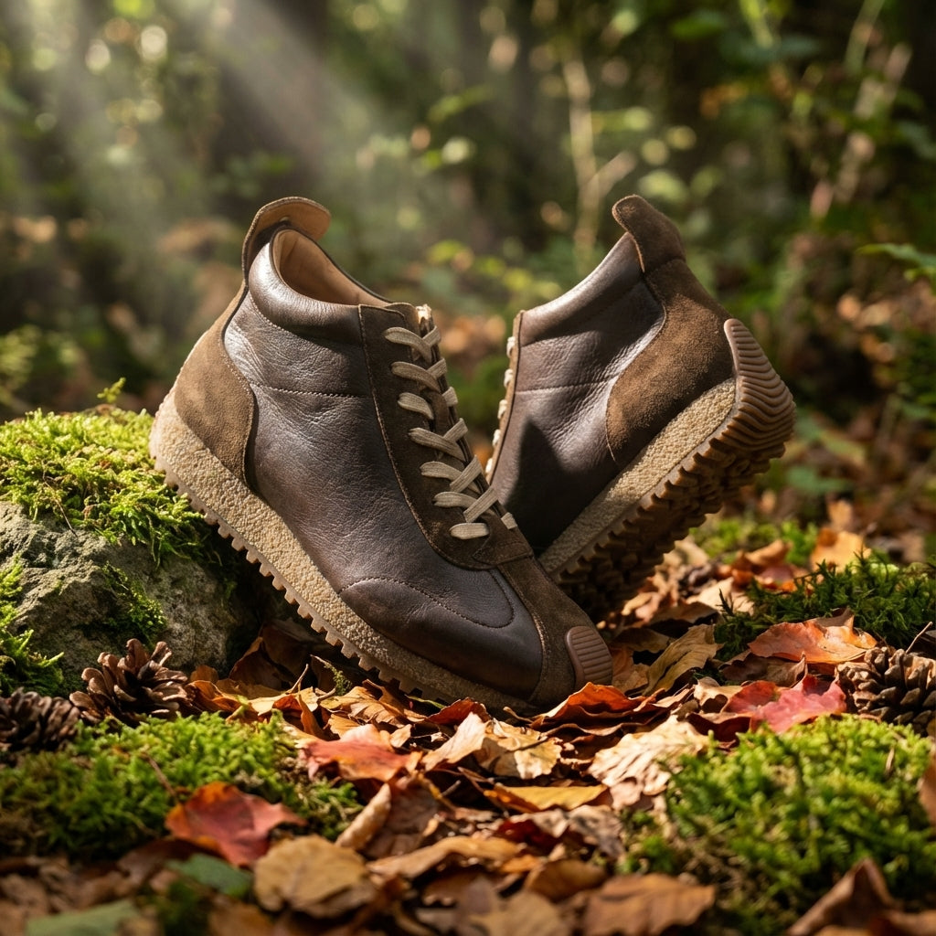 QHCCID Fashion Men's High Top lightweight comfortable cowhide casual trendy men's shoes