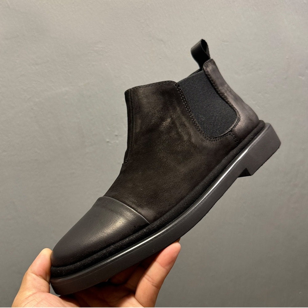 Men's Chelsea boots - genuine leather material - retro matte cowhide - men's short boots - shoes