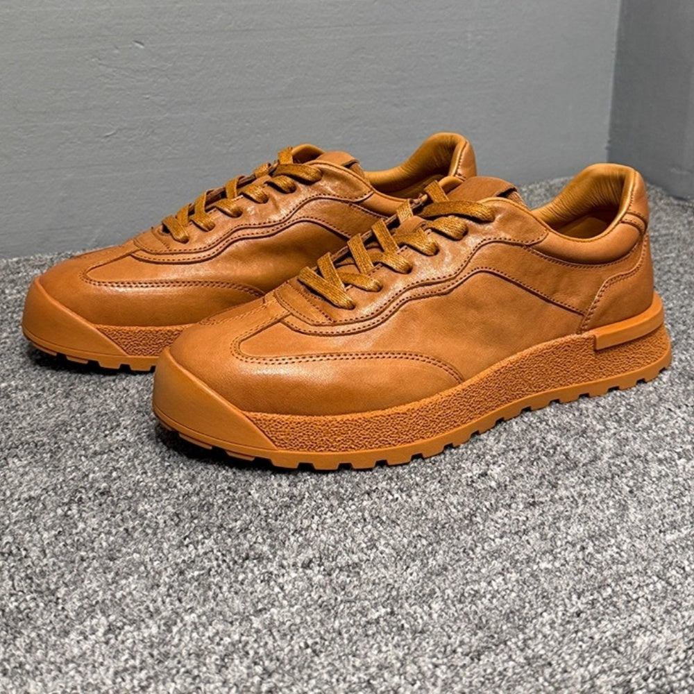 Men's leather shoes - Durable sports shoes - Men's fashionable low-top casual shoes - Height-boosting shoes