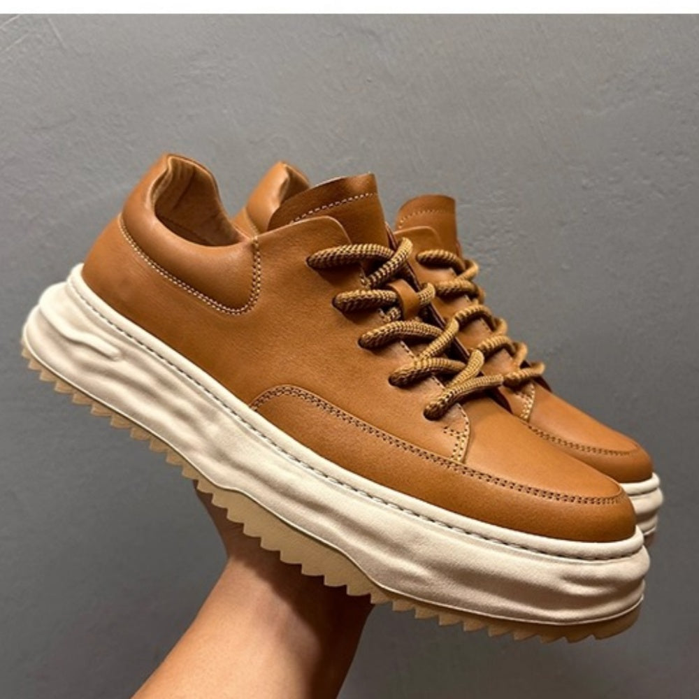 Men's handmade leather shoes, classic casual walking shoes, outdoor sports shoes, casual sports shoes