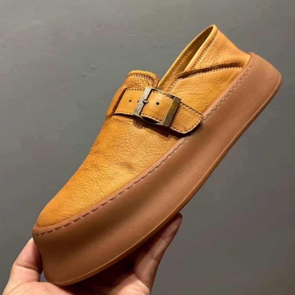 New thick-soled genuine leather British-style genuine leather multi-functional men's casual shoes