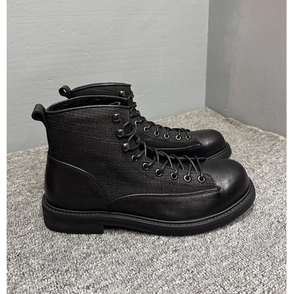 Leather Vintage Style Men's Boots - High-Quality Ankle Leather Boots - Luxurious Handmade Leather Boots