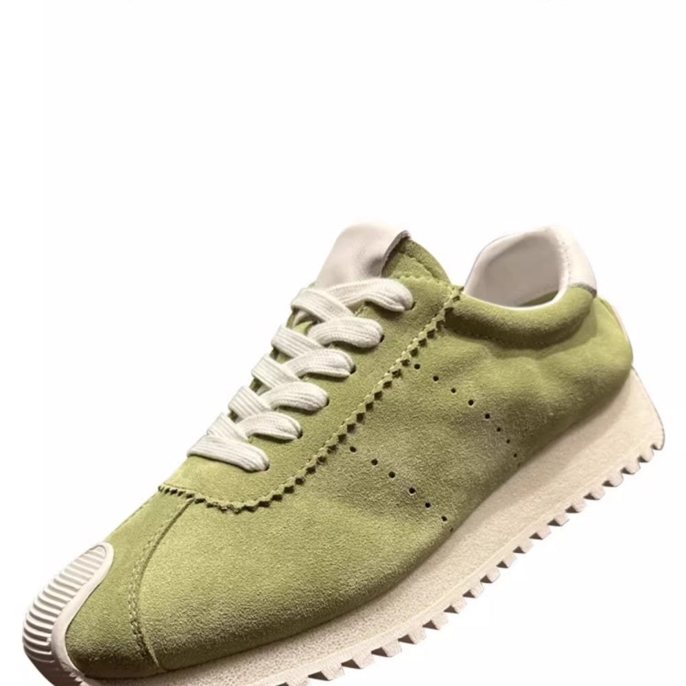 Men's casual sports shoes, thick-soled walking shoes, fashionable genuine leather sports shoes