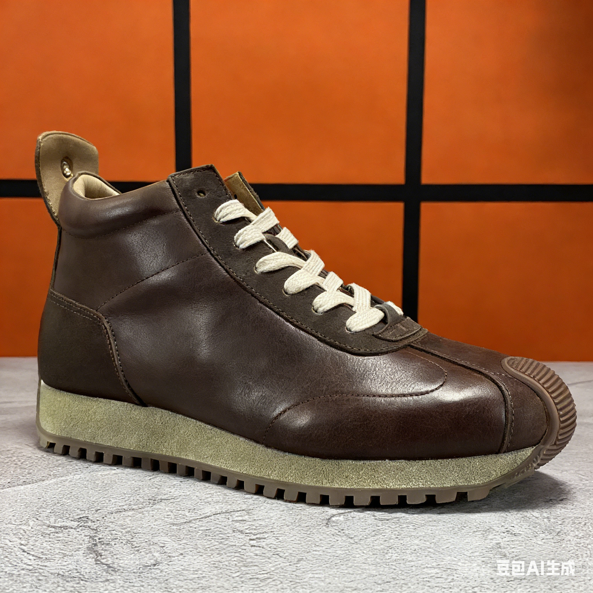 Handmade cowhide high-top shoes - Comfortable retro sports shoes - Fashionable casual sports shoes