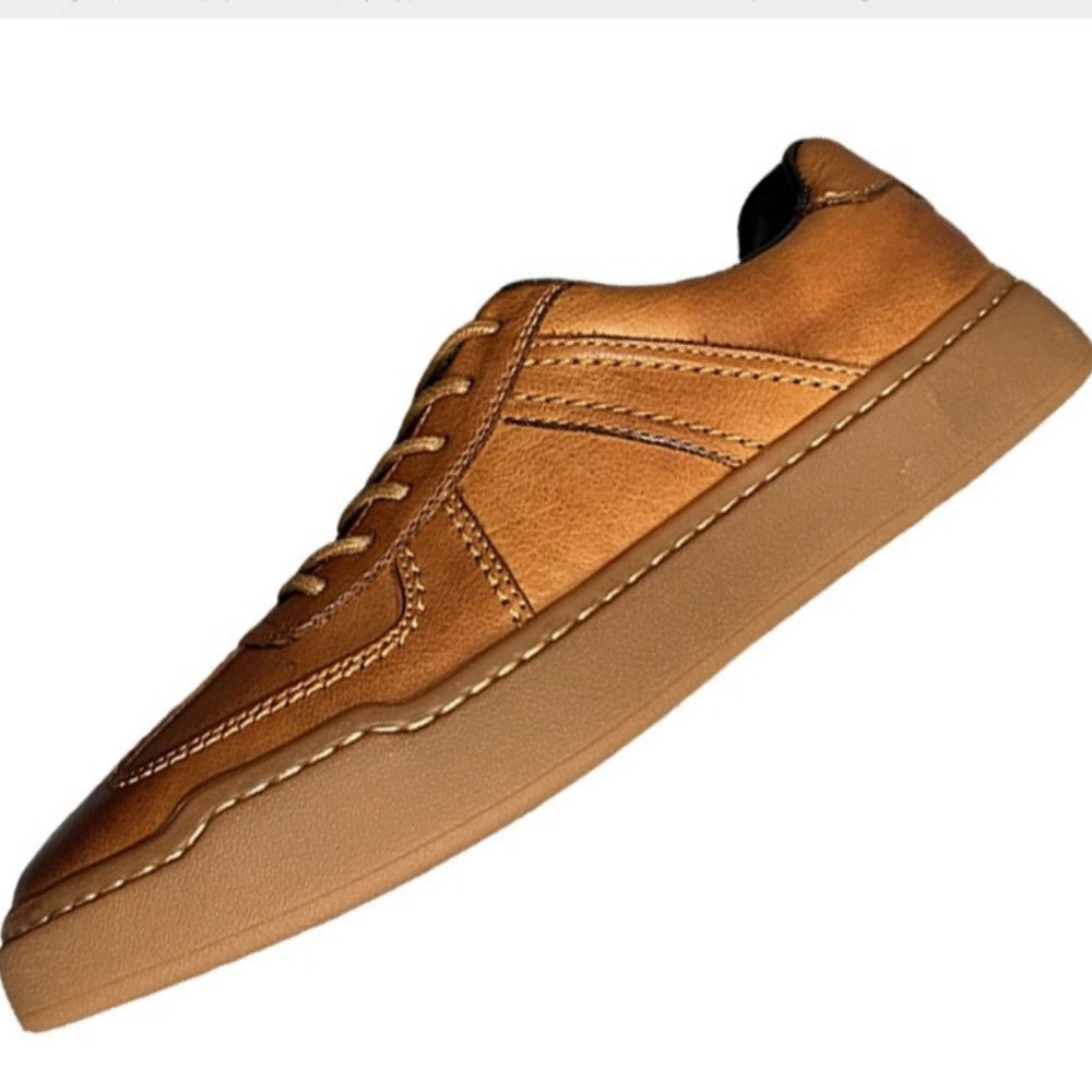 Men's casual sports shoes, fashionable and retro, made of high-quality leather, soft and comfortable.