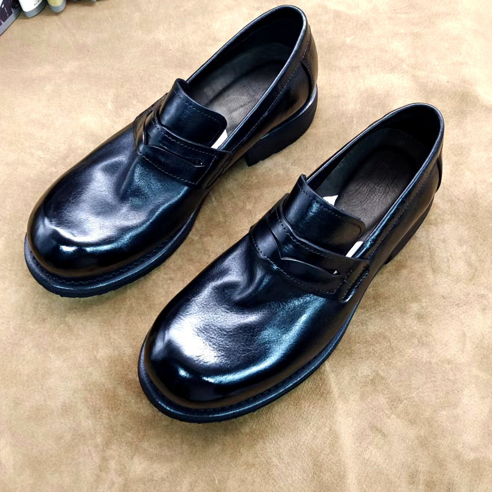 MY Men's business-style retro casual leather shoes, comfortable to wear, suitable for various occasions.