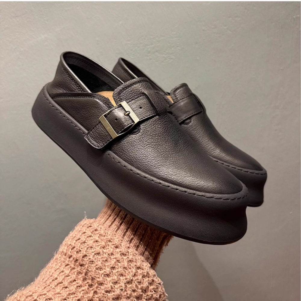 New thick-soled genuine leather British-style genuine leather multi-functional men's casual shoes