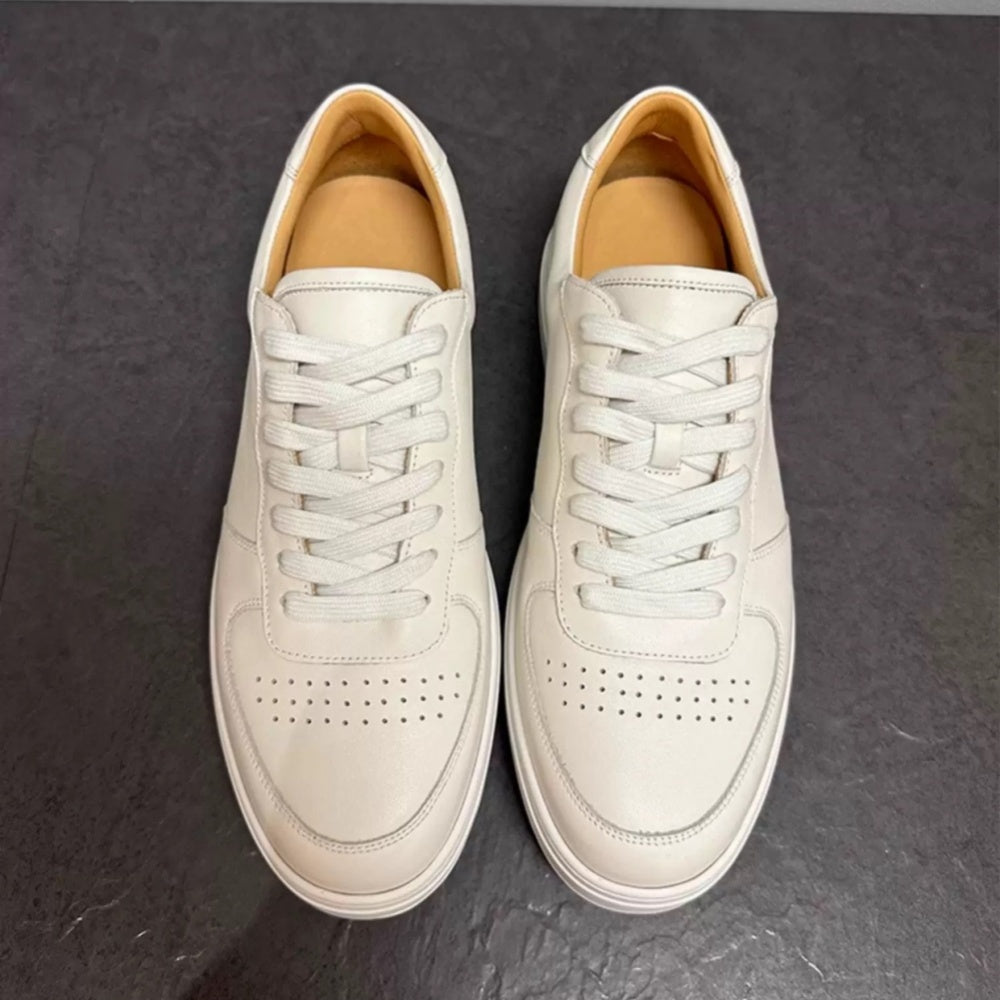 Men's stylish retro breathable and comfortable leather low-top sports shoes - versatile casual shoes