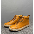 New men's leather shoes - Slip-resistant and durable, suitable for casual wear men's high-top shoes
