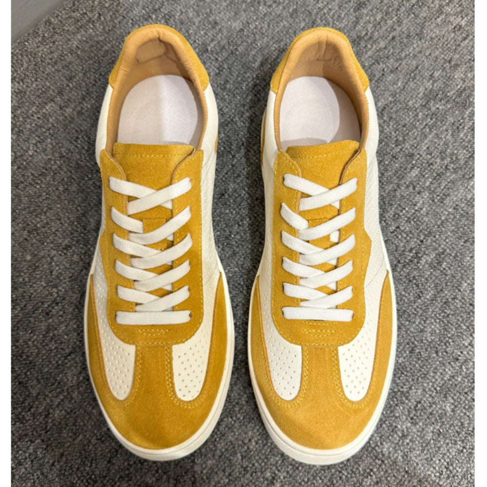 Men's classic leather sports shoes - featuring a breathable porous design and retro Deke style