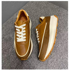Men's genuine leather thick-soled retro "Forrest Gump" series shoes, with an athletic shoe design.