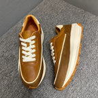 Men's genuine leather thick-soled retro "Forrest Gump" series shoes, with an athletic shoe design.