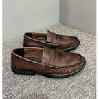 High-quality handmade leather shoes, loafers made of cowhide, casual shoes, men's leather shoes
