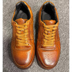 Men's retro leather casual shoes, lightweight and breathable outdoor sports casual shoes.