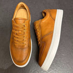 Men's stylish retro breathable and comfortable leather low-top sports shoes - versatile casual shoes