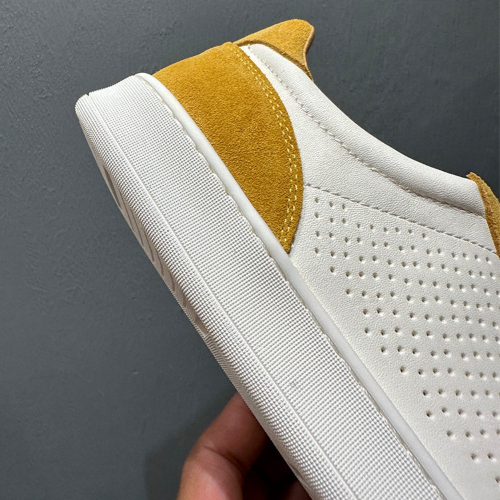 Men's classic leather sports shoes - featuring a breathable porous design and retro Deke style