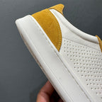 Men's classic leather sports shoes - featuring a breathable porous design and retro Deke style