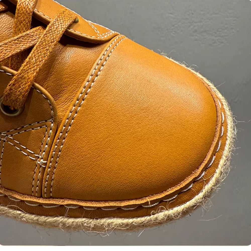 New men's leather shoes - Slip-resistant and durable, suitable for casual wear men's high-top shoes